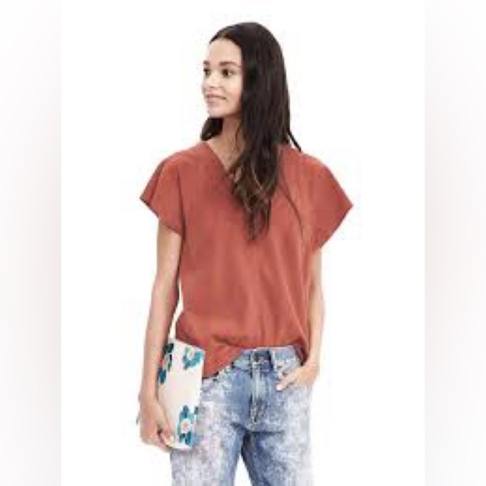 Fall Colored Dark Coral Suede Banana Republic Heritage Collection Top